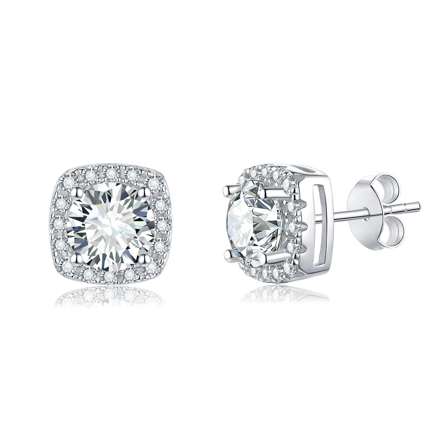 

Luxury Square Cut Moissanite Stud Earrings - S925 Silver Jewelry 0.5 Carat