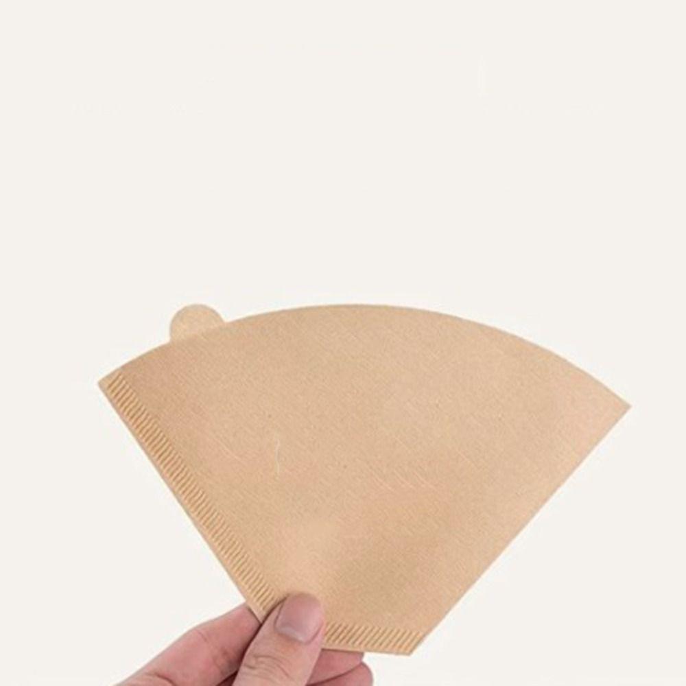 100 Pcs with Handle Cone Coffee Filter Paper Disposable Coffee Dripper Coffee Maker Paper  Travel