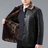 Winter Fur All-in-one Leather Jacket for Middle-aged and Elderly People Genuine Leather Sheepskin Men's Velvet Thickened Leather Jacket Coat Top
