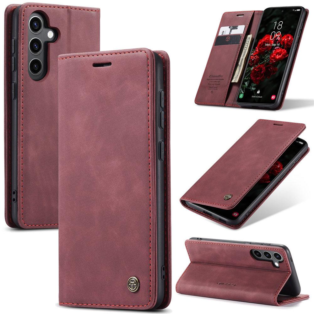 

S24FE Magnetic Flip Leather Phone Case For Samsung Galaxy S24 FE S24Plus Capa Credit Card Slot Wallet Cover For Galaxy S24 Ultra For Galaxy S24 Ultra