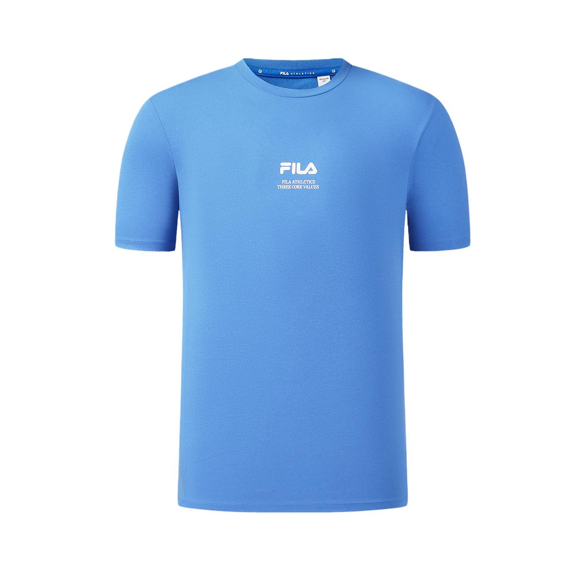 FILA Fitness T Shirts Men s Clear Snow Blue Crew Neck Moderate A11M621110F-BU M