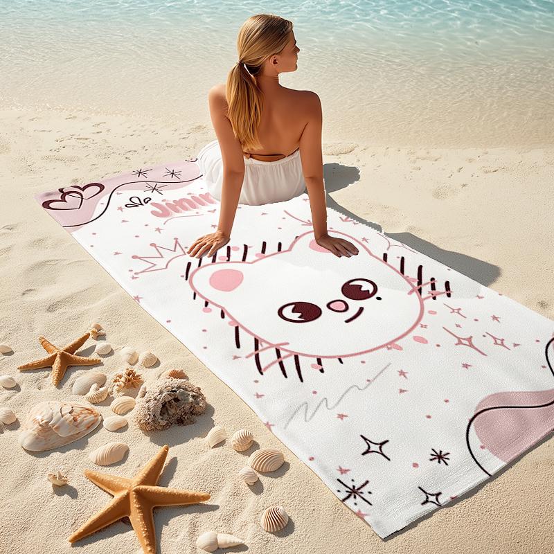 1pc Kpop Team8 Beach Towel, Comfortable and Thick, and Swimming/Bath/Picnic/Camping Towel, Suitable for Seaside Beaches