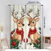 Christmas Reindeer Print Curtains Pole Bag Bedroom Living Room Decoration Home Curtain Polyester Perfect For