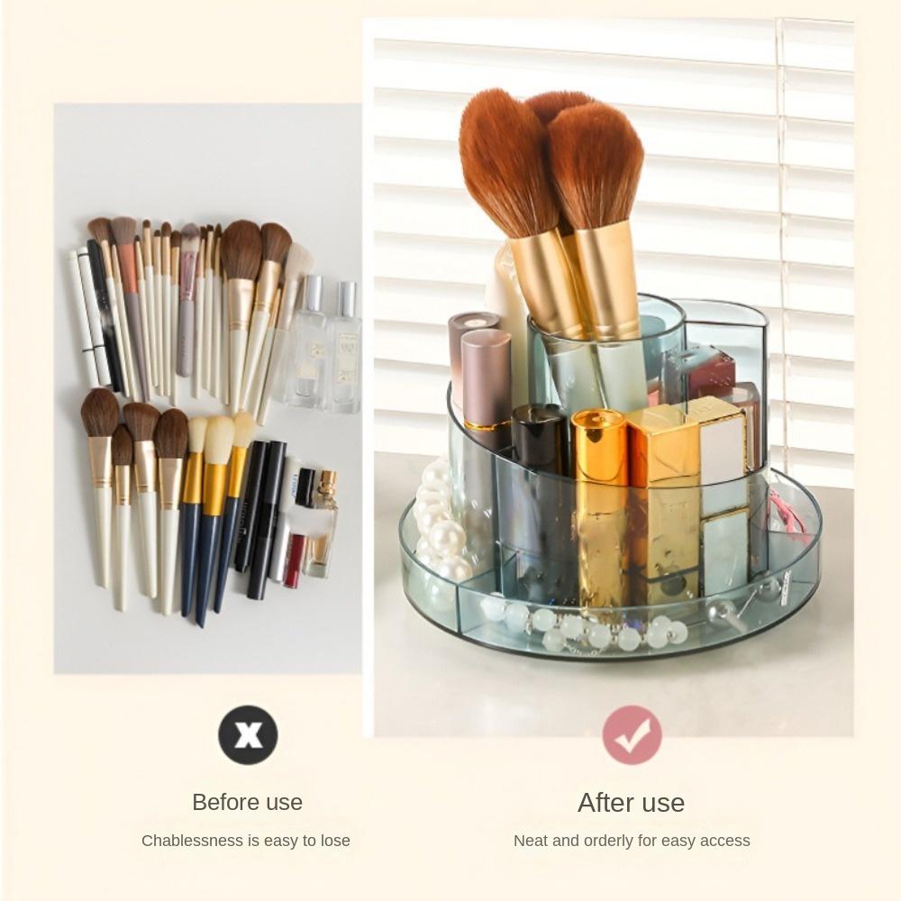 360°Rotating Makeup Brushes Holder Simple Stationery Organizer Pen Storage Box  School Office