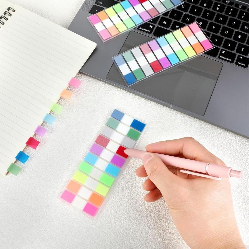 Morandi Color Transparent Index Sticker Extraction PET Fluorescent Label Indicator Sticker Stickable Convenience Sticker
