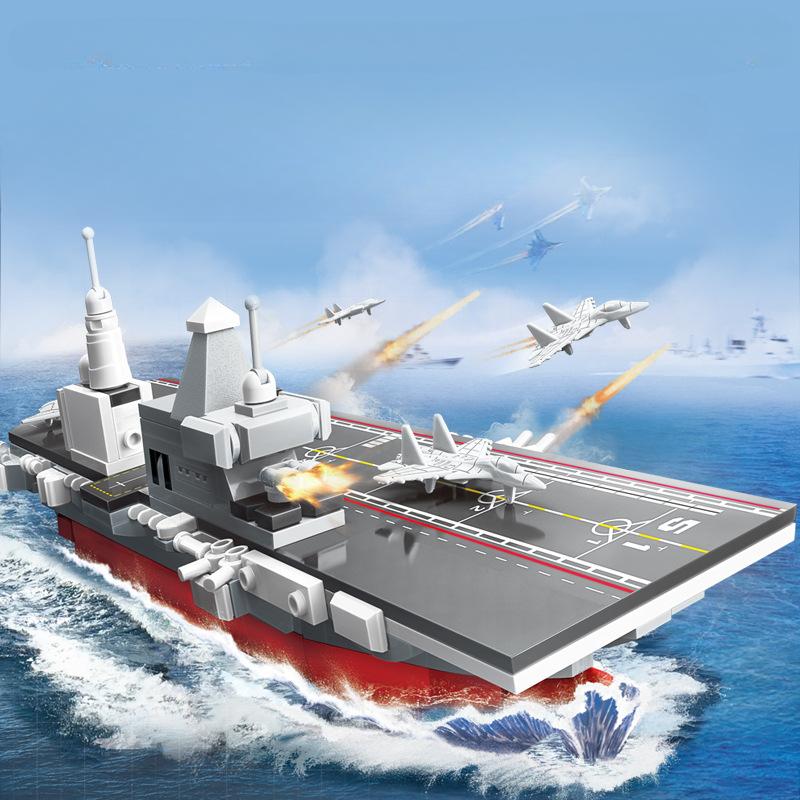 434pcs Military Series Chinese Navy 076 Amphibious Assault Ship Children's Building Block Toys No Box