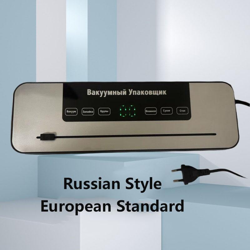Duży Domowy Automatyczny Zgrzewarka Próżniowa Kompatybilna z Wilgotnym i Suchym Produktem Maszyna do Pakowania Próżniowego Zgrzewarka do Żywności Wtyczka EU (Wersja angielska lub rosyjska)