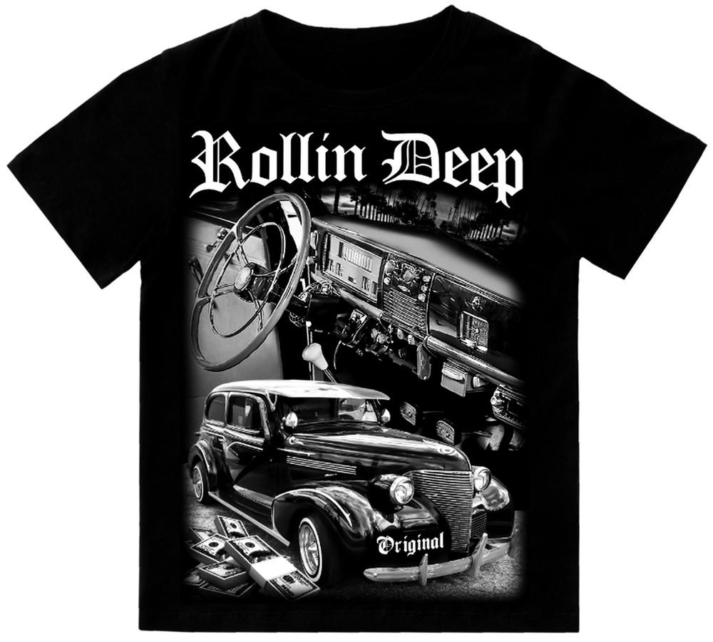 Rollin Deep Low Rider Bomb Cruising T-Shirt Print On Shaka Wear Heavyweight Tee Unisex T-Shirt XXL
