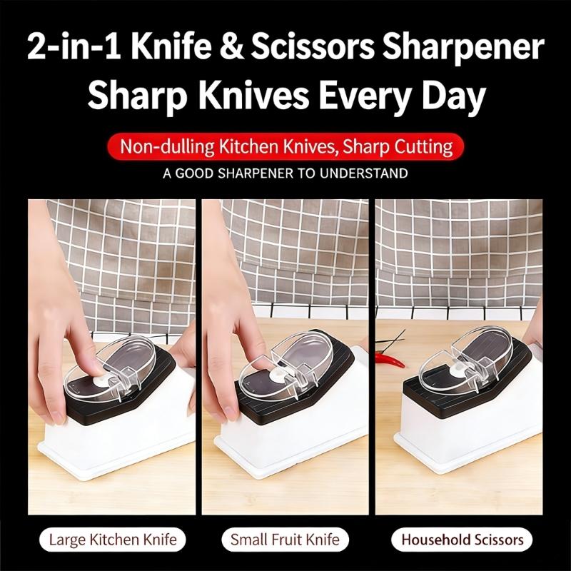 Automatic Blade Sharpener USB Electric Double Sided Scissors Sharpening Machine with Replacement Grinding Polishing Tool