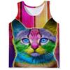Canottiere da Uomo Girocollo con Stampe Animalier Colorate Gilet Stampato 3D Maglia Sportiva Fitness Larga Senza Maniche