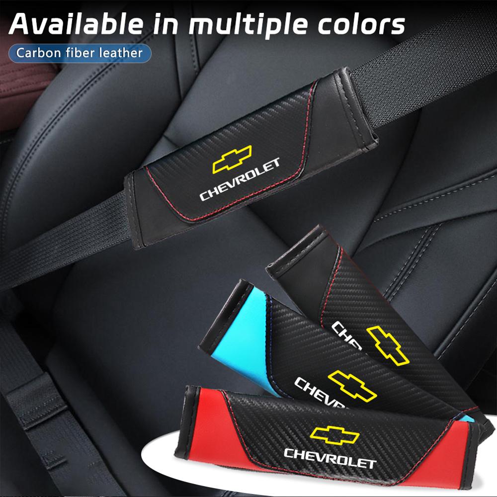 2pcs Seat Belt Covers Car Safety Belt Cover For Chevrolet Trax Cruze Malibu Camaro Cavalier Equinox Orlando Lova Car Accessories