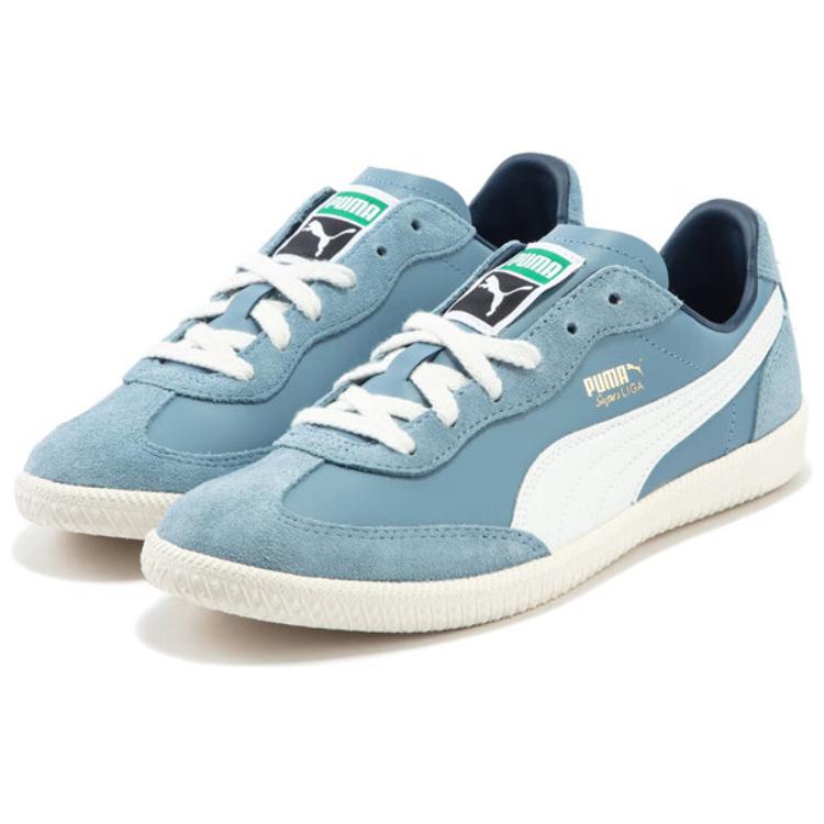 Puma Liga Wear Resistant And Lightweight Low Top Skateboard Shoes Unisex Blue White