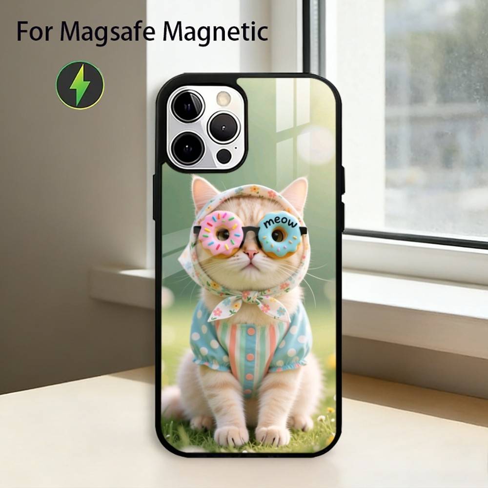 Aesthetic Cat Portraits Phone Case For iPhone17,16,15,14,13,12,11 Plus,Pro Magnetic with Magsafe Wireless Charging