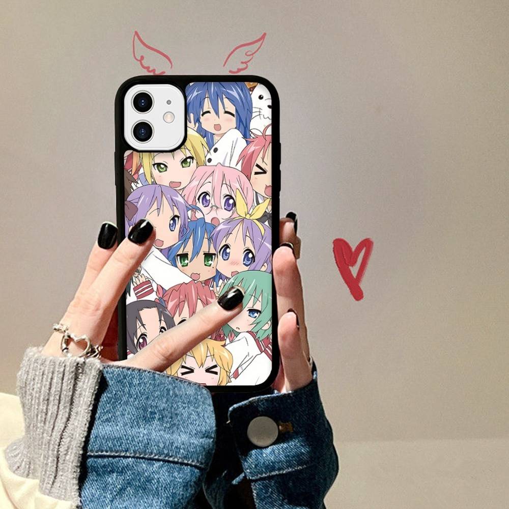 Anime Girl Lucky Star Phone Case For IPhone 17 16 15 14 13 Plus 12 11 Pro Max PC+TPU Cases Back Cover