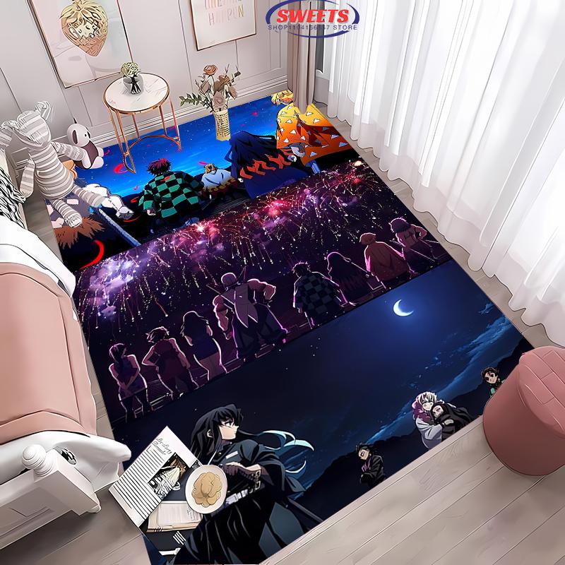 New Arrival ! Customized Demon Slayer Carpet, Demon Slayer Nine Hashira Living Room Bedroom Bed Mat, Non-slip Durable Office Rug