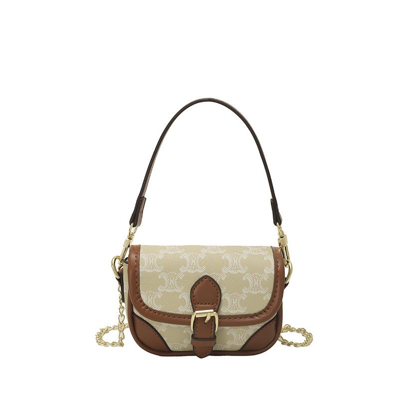 Square Retro Print Single Shoulder Crossbody Bag Leather Handbag Fashion Gift