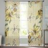 Bee Flower Leaf Bohemian Wind Window Tulle Curtains for Living Room Bedroom Hotel Luxury Decoration Sheer Curtains