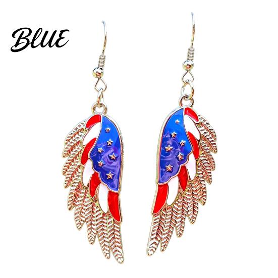 Exquisite Earrings USA Flag for Women Patriotic Red White Blue