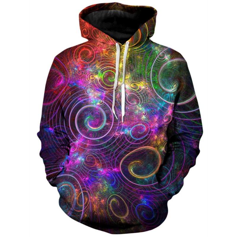 

Толстовка с капюшоном с цветным грибом и 3D-принтом для мужчин, толстовка с психоделическим узором, уличный свитер с длинным рукавом, свободная толстовка с капюшоном 4XL