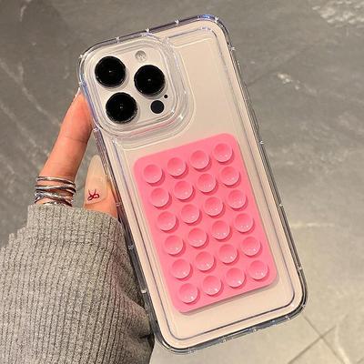 Funda para iPhone 16, 15, 14 Pro Max Plus, 16E, 11, 12, 13 Pro, 7, 8, XR, X, XS, SE2, con ventosa 3D, transparente, a prueba de golpes