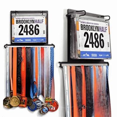 Wall Mounted Medal Hanger Iron Marathon Running Bib Holder Display Stand Gymnastics Race