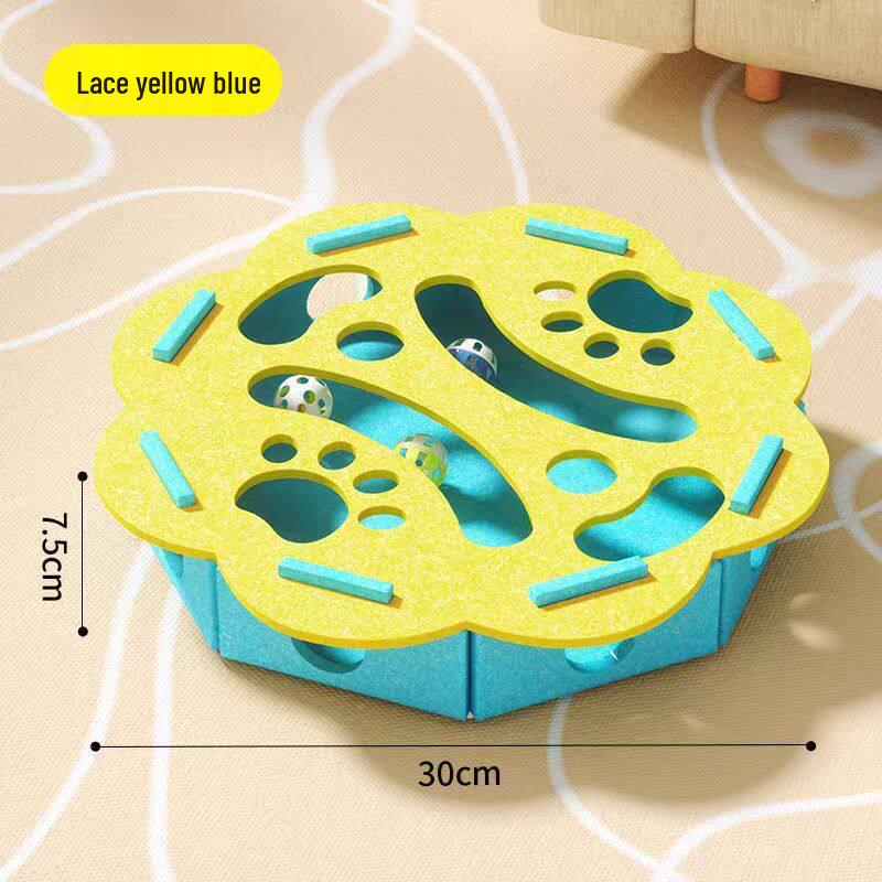 Cat Maze Toy: Educational Self-Entertainment Box with Teaser Bell Ball for Kittens and Young Cats
