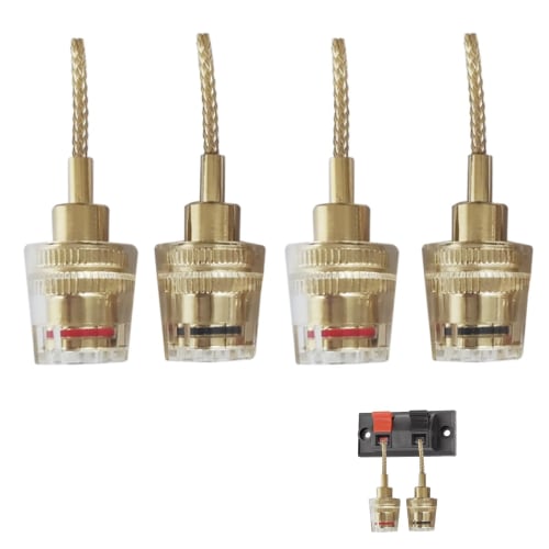 

Letics 4mm Banana Plug Adapter Connectors for Speaker Cables, Female, Stranded Wire, High Conductivity, Stable Connection, Pack of 4