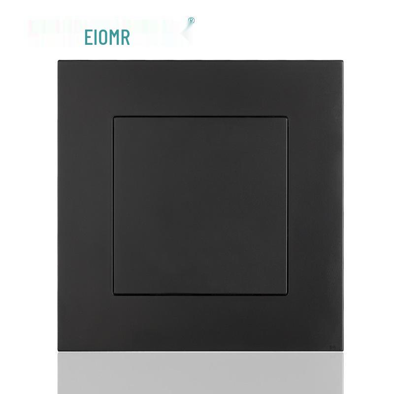 Black 16A German Standard Socket Panel with Double USB + Type C, Concealed European Installation