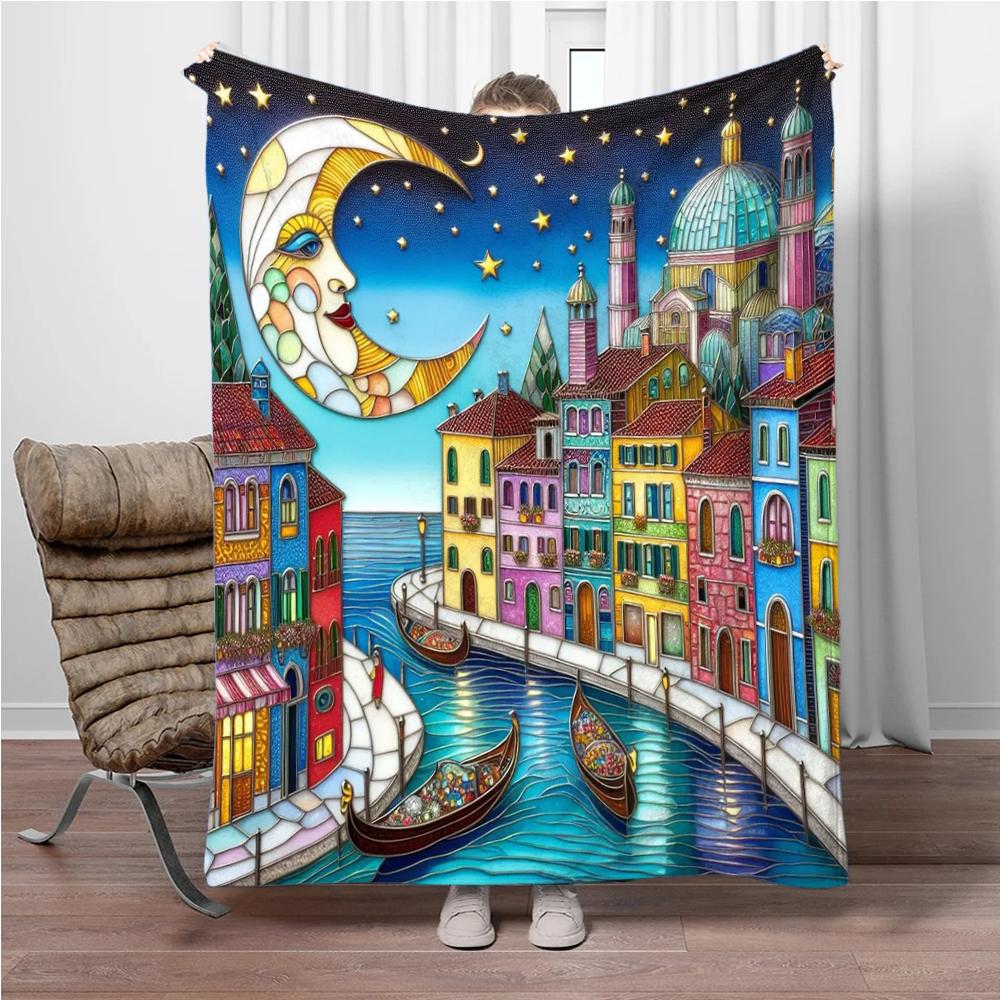 

Comic Magic Kingdom Soft Flannel Blankets Keep Warm Throw Blanket Comfortable Blanket for Picnic Office Beds Sofa Home Bedroom 75x90cm