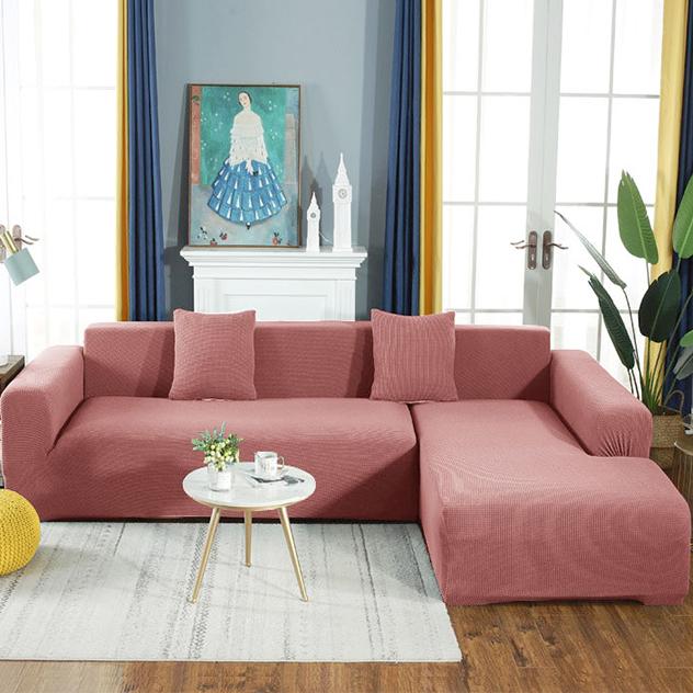 

Толстая защита для дивана, жаккардовые однотонные чехлы для дивана с принтом для гостиной, чехол для дивана, угловой чехол для дивана, L-образная форма 2seat (145-185cm)