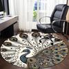 1pc Peacock Feather Office Round Area Rug, Under Office Chairs Bedroom Living Room Home Decor, Room Deco, Available in Various Sizes