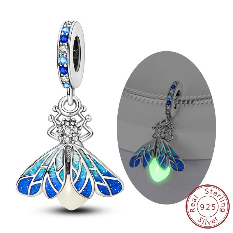 Luminous Series Copper Charms Beads Pendant Firefly Elf Paw Planet Charm Fit Original Bracelet Women Jewelry Gift