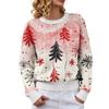 Women's Christmas Print Crewneck Long Sleeve Sweater for Fall Winter Casual Wear