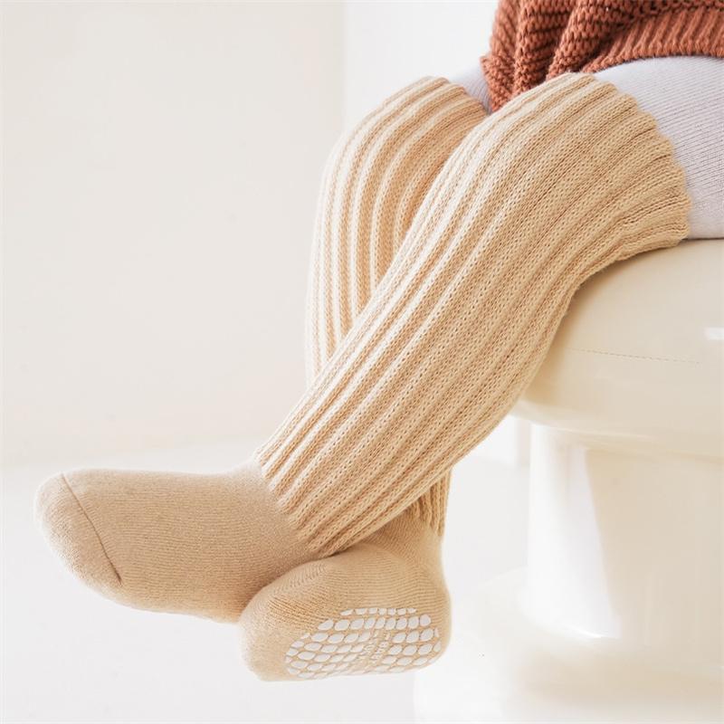 0-4Y Autumn Winter Thick Warm Knee High Socks For Girs Boys Fashion Simple Anti slip Floor Socks Children Clothing Accessories
