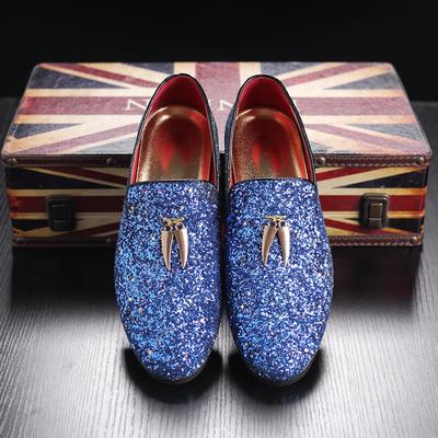 Heren leren schoenen met gemengde kleuren, glanzende strass steentjes, luxueuze party- en bruiloftsschoenen, heren loafers, heren platte schoenen