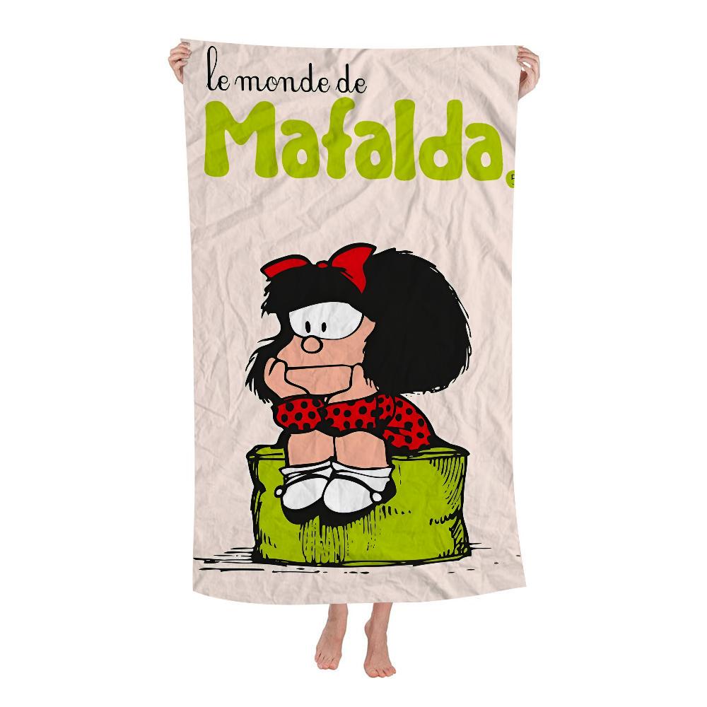 Argentina Quino Mafalda Girl Big Microfiber Beach Towels Quick Dry Towel Sand Beach Towels Pool Towel for Travel Swim Pool Yoga