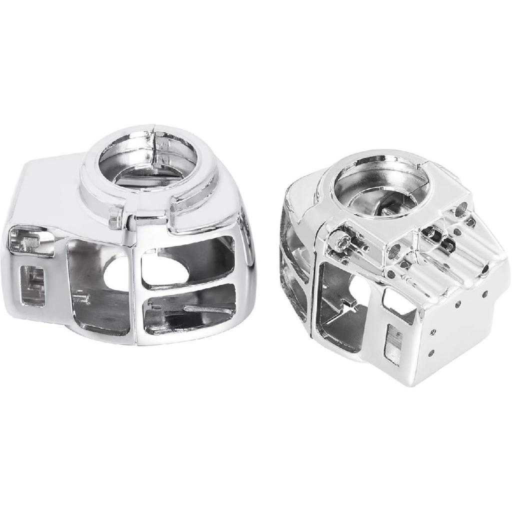 HDBUBALUS Handlebar Switch Housing Cover Case Switch Housing Caps Fit for Harley Touring Road King Tri Electra Glide 1996-2013 Chrome