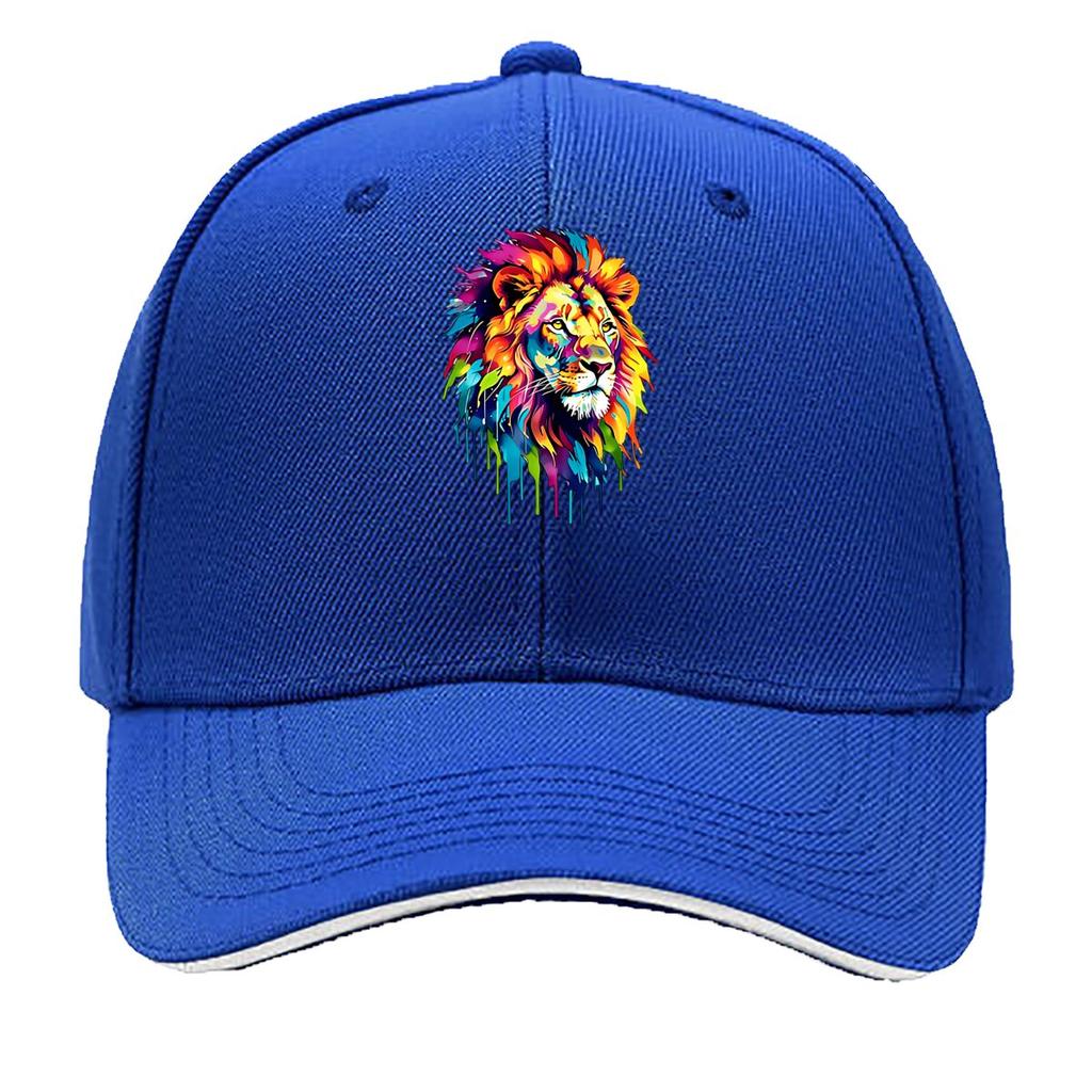 One Lion Design Cap Trendy Caps for Unisex Casual WomenS Hats Comfortable And Airy Curved Brim Sty Sandwich Baseball Cap