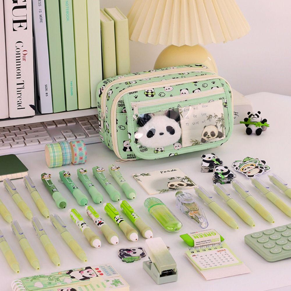 Panda Cartoon Pen Pouch Creative Capybara Stationery Bag Kawaii Capibara Pencil Bag  School Office