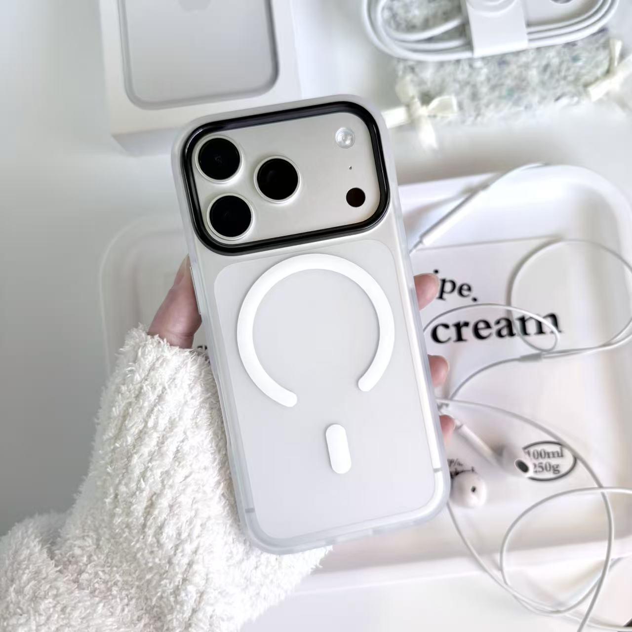 iPhone 17 Pro Max Frosted Magnetic Case - Semi-Transparent, Anti-Drop iPhone 15 Pro Max