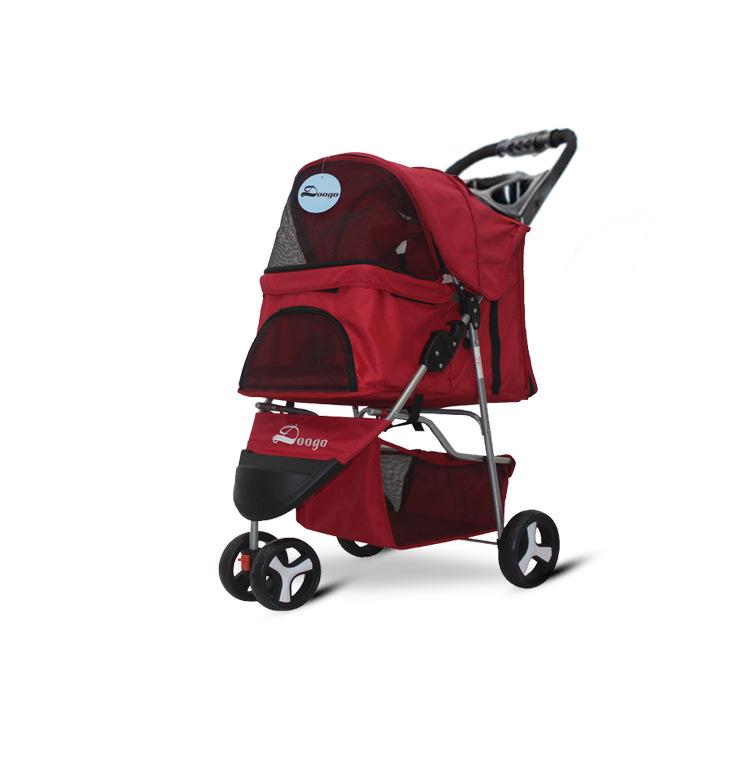 Three-Wheeled Lightweight Pet Stroller for Small and Medium Dogs and Cats, Foldable and Universal Design