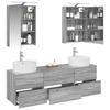 5 Piece Bathroom Furniture Set Grey Sonoma Engineered Wood and Glass