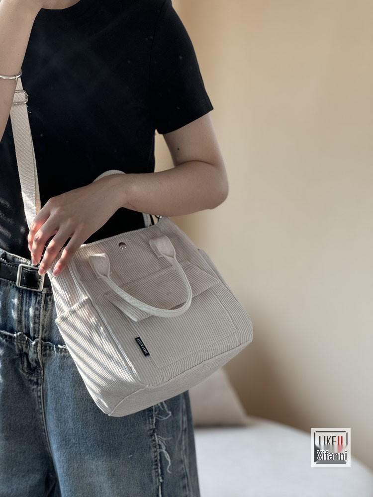 Original Multi-Pocket Corduroy Messenger Tote Bag - Versatile Handheld Student & Lunch Bag