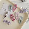 Acrylic Plaid Hair Clip Candy Color Korean Style Hairpin Hair Accessories Cloud Hair Clip  Girls