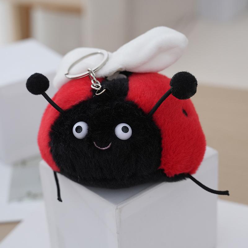 

Мультяшный Каваий Божья коровка Плюшевая игрушка Брелок Милый Креативный Плюшевый Кулон в виде животного Украшения для рюкзака Аксессуары Подарки на день рождения
