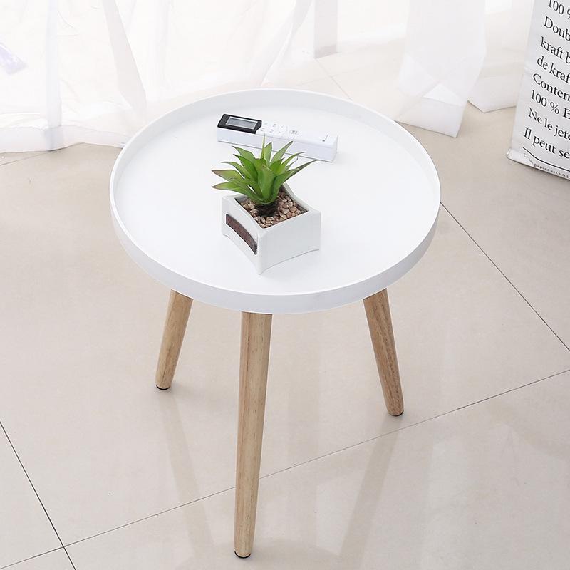 Pine Wood Triangle Side Table - Creative Small Round Corner Coffee Table