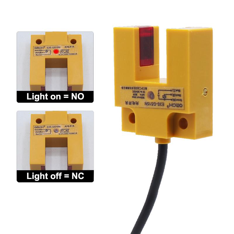 E3S-GS15 15MM Sensing Distance Trough Infrared Induction Photoelectric Sensor Switch DC6-36V NPN/PNP