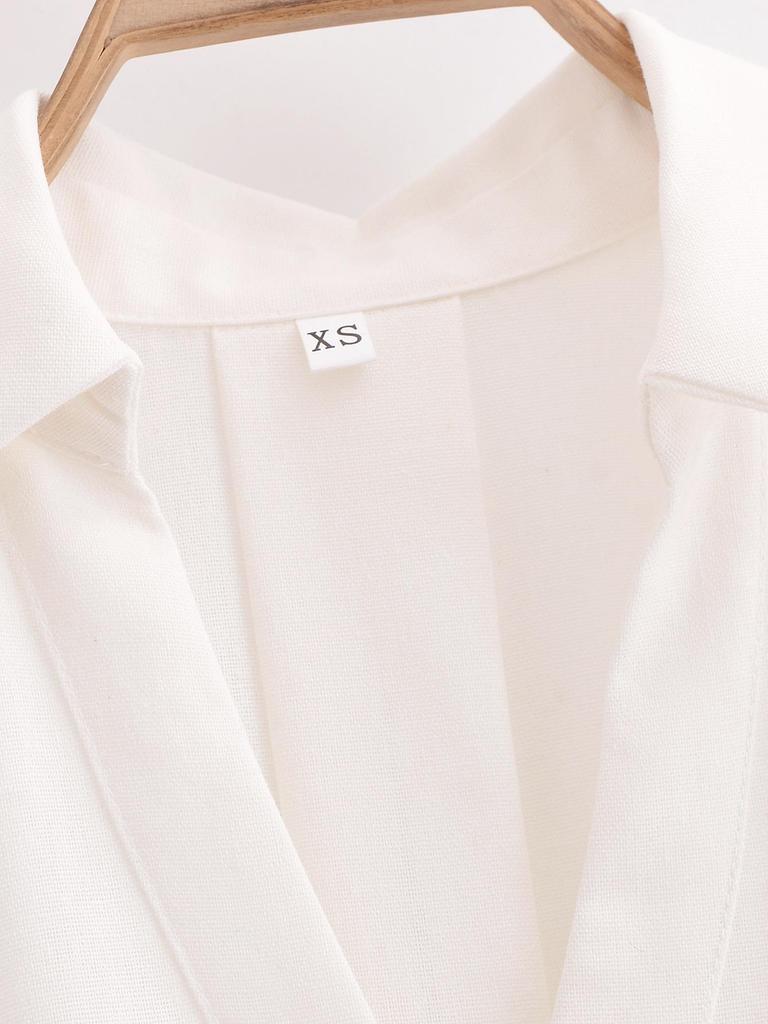 2025 Spring Women's European & American Style Linen Mid-Sleeve Shirt - Fashionable & Versatile