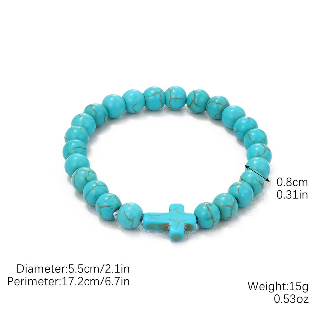 Fashionable Bohemian Ethnic Turquoise Beaded Bracelet Set For Women