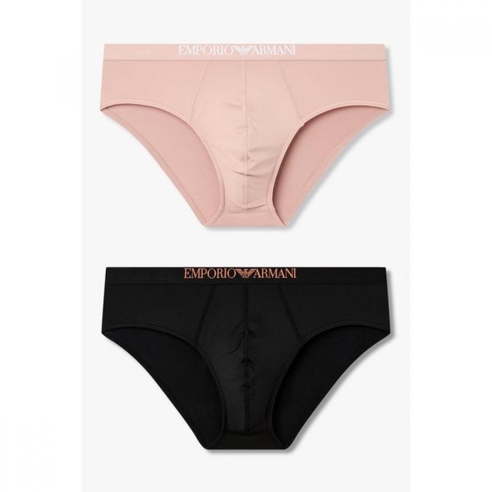 

Emporio Armani Men S gloSSy Center contraSt Logo Brief Set 2pcS 0816111002 0816 S(95)